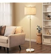 GyroVu Marble Floor Lamp, Adjustable Height Standing Lamp with Marble Base Tall Lamp with Pull Ch...