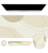 iCasso Large Gaming Mouse Pad Wrist Support Set, Desk Mat, 4in1 XXL Mousepad + Keyboard Wrist Res...