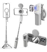 AMAZEAR Phone Camera Grip with Selfie Stick Tripod, Cellphone Accessories with Detachable Wireles...