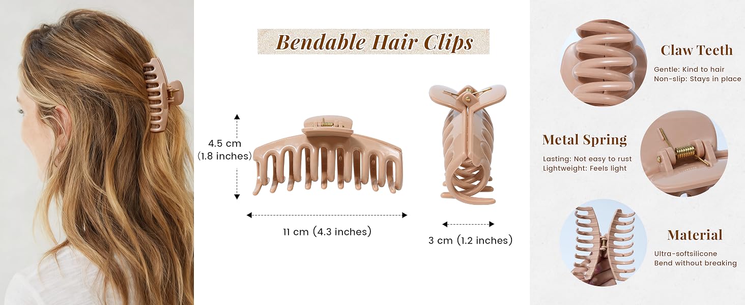 flexible claw clips for hair
