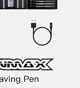 AM ARROWMAX Electric Mini Engraving Pen, HollowCup Motor, 42 Bits With Aluminum Case, OLED, Magne...