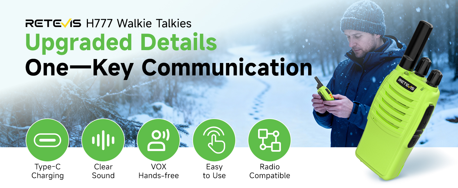 Retevis h-777 walkie talkies for adults portable frs two-way radios