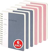 Spiral Notebook-5.75" x 8.125" College Ruled Journal with Inner Pockets and 160 Pages,PU Leather ...