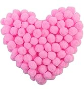 MORFEN 150 Pcs Pom Poms, 1 Inch Light Pink Craft Pom Poms, Fuzzy Pompom Puff Balls, Small Pom Pom...