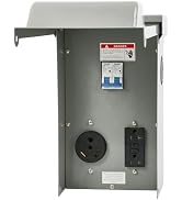 TOCRETOARE Temporary Power Outlet Panel, 30 amp RV Receptacle & 20 amp GFCI Outlet, Weatherproof ...