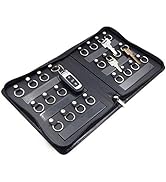 OFFIDIX Portable Zippered Key Case,Leather Portable Key Cabinet 24 Key Hooks Key Organizer,Manage...