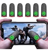 Rakizbe Gaming Finger Sleeves, High-Sensitive Anti-Sweat Touchscreen Game Thumb Gloves, Mobile Ga...