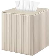 XNONE PU Leather Tissue Box Cover Square Tissue Box Holder for Bathroom Vanity Countertop Night S...
