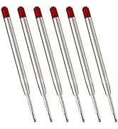 Red Ink Refills (6pcs), Replaceable Pens Refills, 1mm Medium Tip - Red