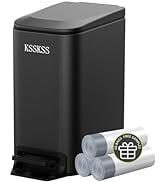 KSSKSS Small Bathroom Trash Can with Soft Close Lid, 6L / 1.6 Gallon Stainless Steel Garbage Can ...