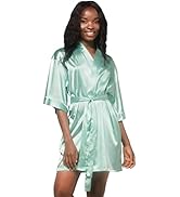 Women's Bride Bridesmaids Robe - Satin Kimono Robes for Wedding & Bridal Party - Silk Like Lightw...
