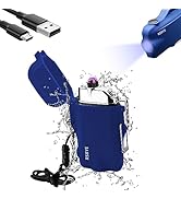 RSBYE Plasma Lighter Waterproof Windproof Lighter Dual Arc Lighter with LED Flashlight, Rechargea...
