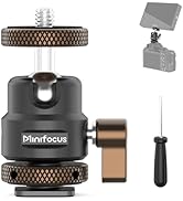 MINIFOCUS Metal Ball Head Camera Mount 360 Rotating with 1/4" Screw and Cold Shoe Adapter, 11lbs/...