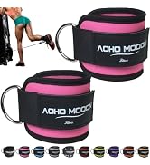 AOHO MOOON Comfortable Adjustable Ankle Straps for Cable Machines Women, Gym Workout Leg Strap, A...