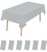 6 Pack Premium Disposable Plastic Tablecloth 54" x 108" Party Table Cloths Disposable for 6 to 8 ...