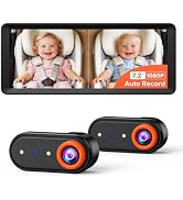 LUCKVIEW Dual Car Camera Baby Monitor with Recording for 2 Kids 7.2'' | Split Screen HD 1080P Aut...