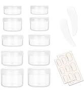10 Pieces Small Travel Containers, 3/5/10/15/20 Gram Size Travel Jars, Cosmetic Travel Size Conta...