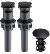 iFealClear 2 Pack Bathroom Sink Drain with Overflow, Push and Seal Pop Up Drain Stopper for Fauce...