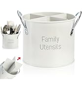 Pumtus 4 Compartment Kitchen Utensil Holder, 5.7 Inch Large Metal Utensil Caddy for Countertop, U...
