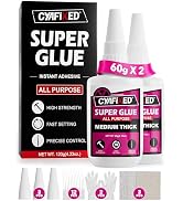 Precise Control Super Glue Pro Kit 120 Gram, Instant Cyanoacrylate (CA) Glue with Anti-Clog Caps ...
