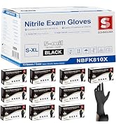 Schneider Medical Black Nitrile Exam Gloves, 5 Mil Latex-Free & Powder-Free Disposable Gloves for...