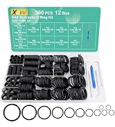 XBVV 360 Pcs ORB BOSS Hydraulic O-Ring Kit SAE 900 Series 12 Size Buna-N 70A with Pick O-Ring Sea...