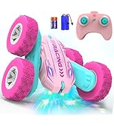 Paaxido Remote Control Car, RC Cars with LED Headlights, 2.4GHz 4WD 360° Rotating Double-Sided Ra...