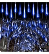 Blingstar Solar Christmas Lights Outdoor Meteor Shower Lights 10Tubes 16Inch 360LED Falling Rain ...