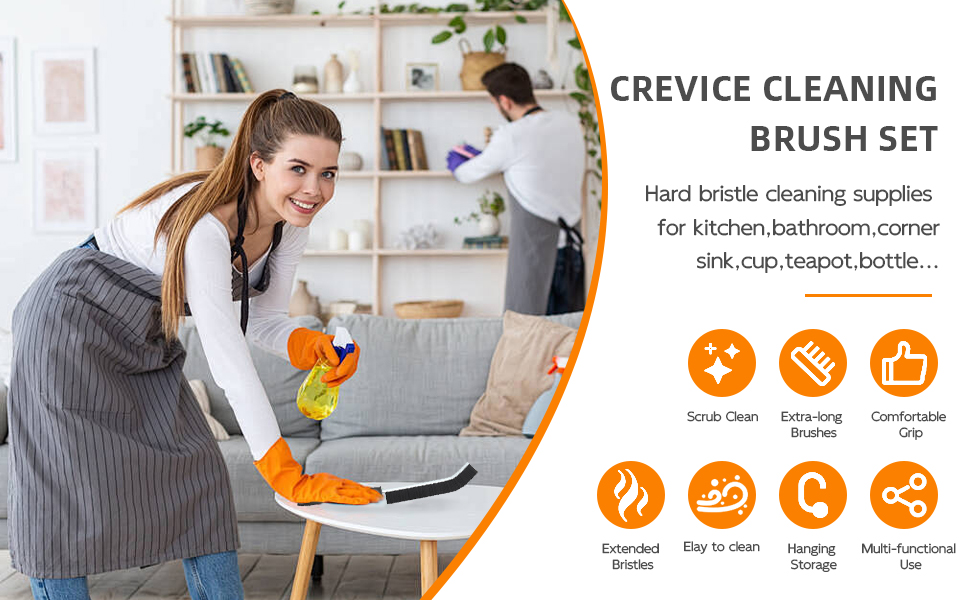 Multi-Purpose Hard Bristle Crevice Cleaning Brush