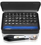 Steinwhale 37pcs Mini Ratchet Screwdriver Set with 1/4" S2 Steel Bits, 90 Degree Right Angle Scre...