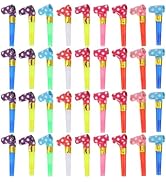 60pcs Polka Dot Paper Blowing Dragon Noiseless Blowouts Prop Colorful Party Blower Birthday Noise...