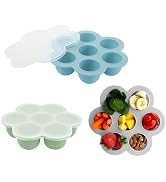 WAJIAYON Baby Food Storage Container, Silicone Baby Food Freezer Tray with Lid,Silicone Baby Frui...