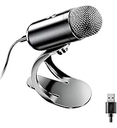 LIANGSTAR USB Computer Microphone, Podcast Mic Desktop with Mute Button for Recording Streaming, ...