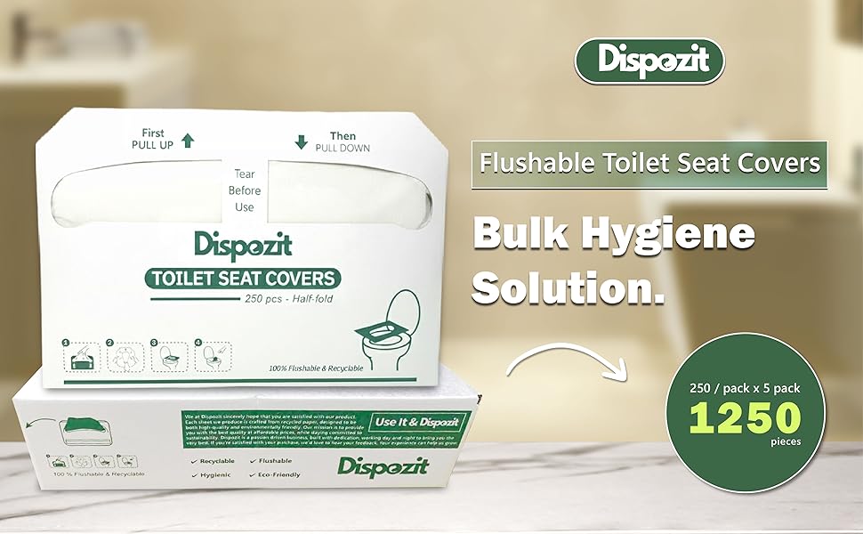 Large 1250 count bulk pack of Dispozit flushable
