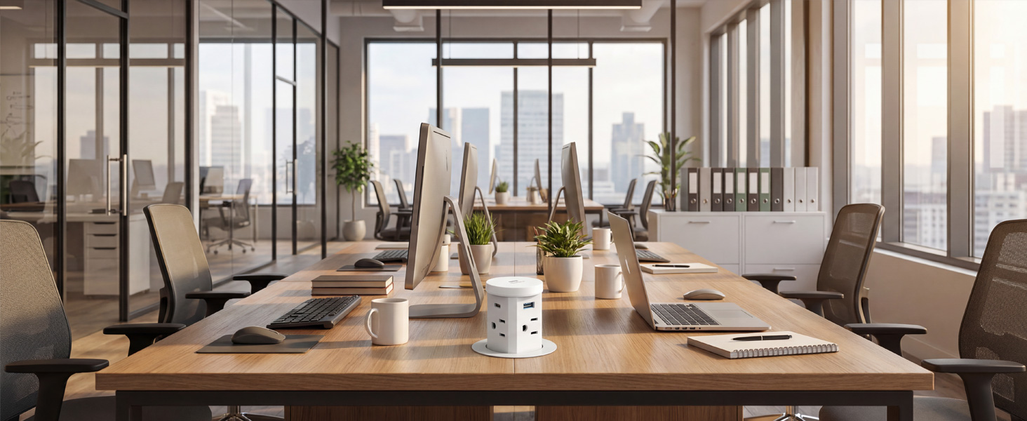 conference table power hub desk plug station recessed power strip power outlet pop up socket