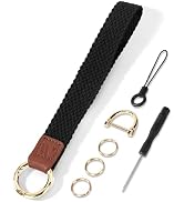 WEESMILE Key Chain, Stretchy Keychain Wristlet, Cute Wrist Lanyard Strap for Car Keys with D Ring...