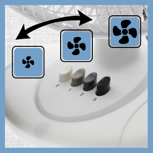 comfort zone portable fan offers 3 speeds for low medium high breeze