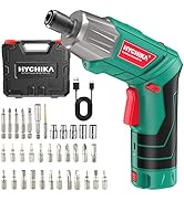 Cordless Screwdriver, HYCHIKA 4V 2.0Ah Electric Screwdriver Rechargeable Screw Gun & Bit Set, Fro...