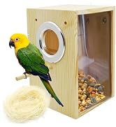kathson Parakeet Nesting Box Transparent Bird House Bird Nest Box for Cage Parrot Nesting Boxes W...