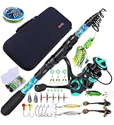Sougayilang Fishing Rod and Reel Combos with Telescopic Fishing Pole Spinning Reels Fishing Carri...