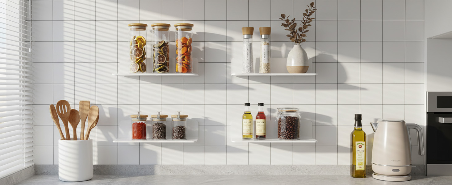 wall mounted kitchen shelves
