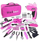 Pink Tool Set, 205 Piece Home Tool Kit with 3.6V Electric Screwdriver and Universal Sockets Tools...