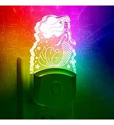 LOHAS Mermaid Night Light for Girls, Kids Plug into Wall Lights, 8-Color Changing, Dusk to Dawn S...