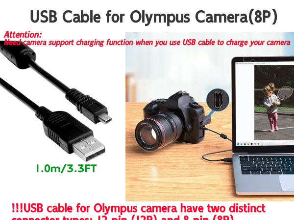 USB Cable works as a replacement for Olympus Camera Charger CB-USB7