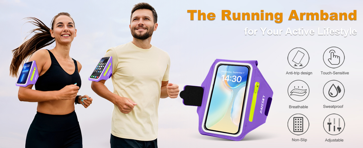 HAISSKY Running Armband with Earphones Bag
