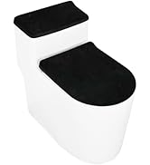 timecity Toilet Lid Cover Toilet Tank Cover Stretch Velvet Bathroom Toilet Lid Seat Cover Set Was...