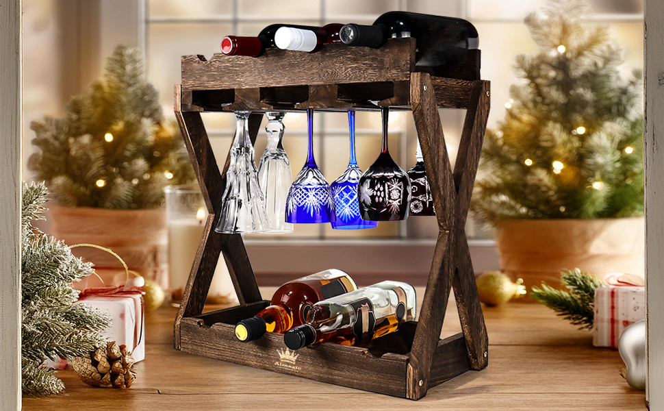 wooden wine rack