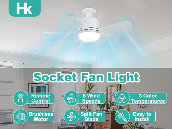 Socket Fan Light
