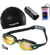 Wenwasno Swim Goggles Combo, Unisex Adult Swimming Goggles