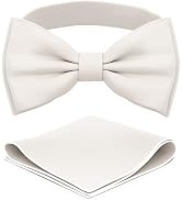 Adam Young Men's Bow Ties with Handkerchief Pre-Tied Style Formal Satin Classic Bowtie for Tuxedo...